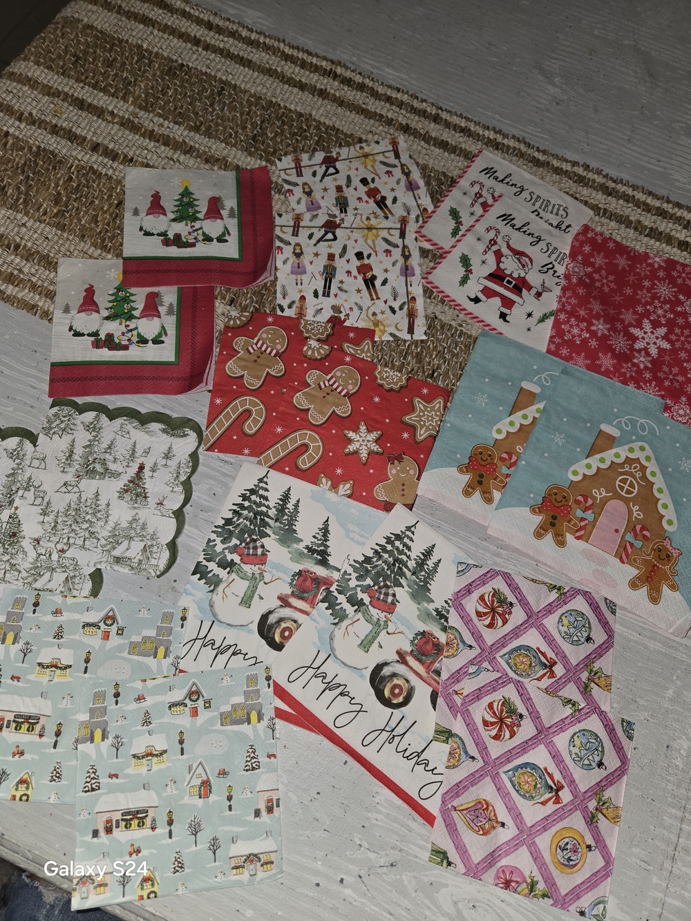 Holiday Assorted Lot Of 19 Christmas Decorative Paper Napkins For Decoupage